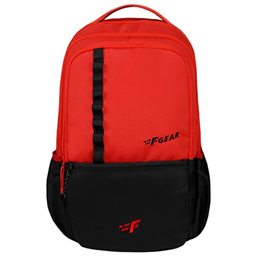 F Gear Dynamo Laptop School Bag 35L Red Black Bckpack