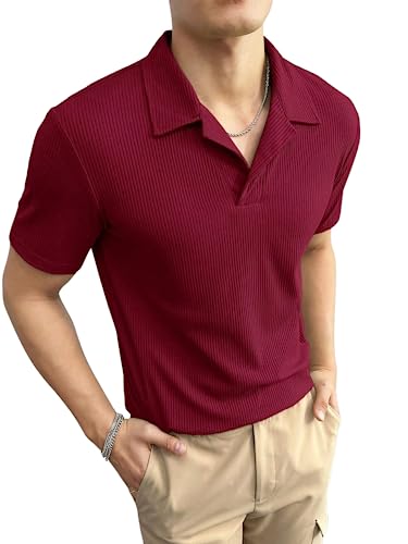 Lymio Men T-Shirt || T-Shirt for Men || Plain T Shirt || T-Shirt (Rib) (XL, Maroon)