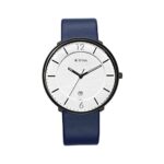 Titan Analog White Dial Men’s Watch-1849NL01/NR1849NL01 Genuine Leather, Blue Strap