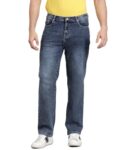 KOTTY Men’s Mid Rise Solid Jeans Turquoise Blue