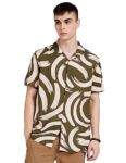 Amazon Brand – INKAST Men’s Geometric Regular Shirt (INK-S23-HSS-90_Olive S)