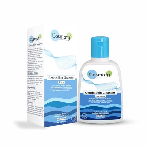 Cosmaty Face Wash Gentle Skin Cleanser for Dry to Normal, Sensitive Skin, 125 ml Hydrating Face Wash with Niacinamide, Vitamin B5