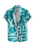 LookMark Men’s Cotton Blend Printed Stitched Half Sleeve Shirt (Printed_Shirt_ADAM_Blue-S)