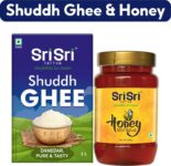 Sri Sri Tattva Essentials Combo(Shuddh Ghee – Danedar, Pure & Tasty – 1L, Honey – 100% Natural & Pure – 500g)
