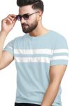 AUSK T Shirts for Mens Round Neck Half Sleeves (Color-Sky Blue,Size-M)