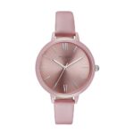 Sonata Poze Quartz Analog Pink Dial Leather Strap Watch for Women_Sp80075Kl01W, Pink Band
