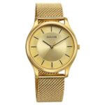 Fastrack Men Stainless Steel Sonata Light Champagne Dial Analog Watch -77082Ym09, Band Color-Yellow