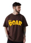 LEOTUDE Men’s Cottonblend Oversized Half Sleeve Round Neck Tshirt (FS_49ROAR_P_Brown_XL)