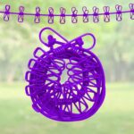GLUN® Retractable Portable Clothesline, a Clothing line with 12 Clothes Clips, Stretchupto 10-12 Feet for Indoor and Outdoor Use Purple Colour