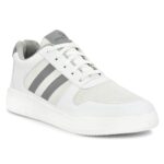 VELLORE Men’s Sneakers Casual Stylish White Shoes (White-Grey, 10)