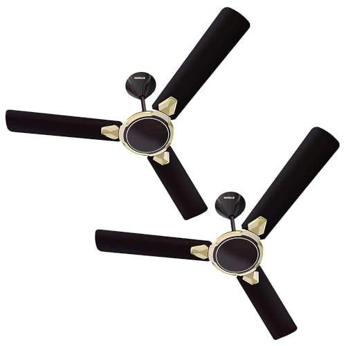 Havells 1200mm Equs ES Ceiling Fan | Premium Finish, Decorative Fan, Elegant Looks, High Air Delivery, Energy Saving, 100% Pure Copper Motor | 2 Year Warranty | (Pack of 2, Smoke Brown)