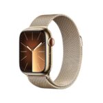 Apple Watch Series 9 [GPS + Cellular 41mm] Smartwatch with Gold Stainless steel Case with Gold Milanese Loop One Size. Fitness Tracker,Blood Oxygen & ECG Apps, Always-On Retina Display,Water Resistant