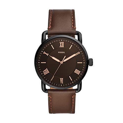 Fossil Leather Analog Black Dial Men Watch-Fs5666, Brown Band