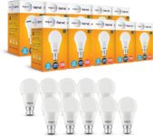 Wipro 10 W Standard B22 LED Bulb(White, Pack of 10)