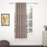 BEDSPUN Curtain Window – Raga 5 Feet Curtains for Windows Home Curtains for Living Room |Texture| Mudy Brown | Polyester, Pack of 1