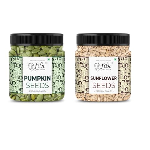 LILA DRY FRUITS Sunflower & Pumpkin Seeds Combo for Healthy heart, Restful sleep, Boosted energy and Weight managemen​t Immunity Booster Diet Food – All Premium (250g each) HEALTHY SNACKS
