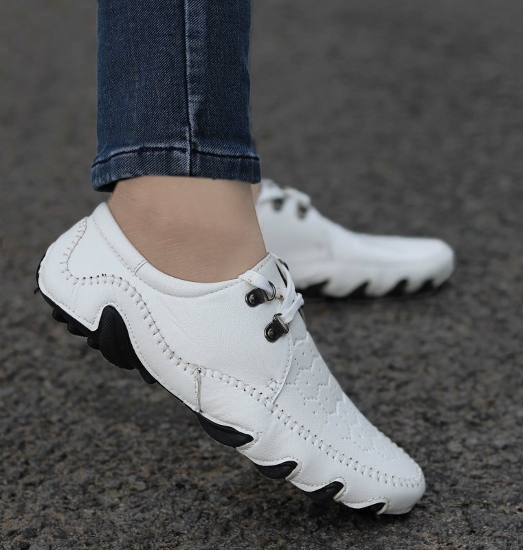 Krors Mens White Casual Loafers Shoes Sneakers For Men(White)