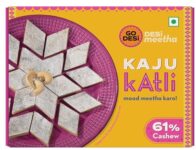 GO DESi Premium Kaju Katli 200 grams, 61% Cashews, Rakhi Gift for Sister and Brother, Indian Sweets Gift Pack, DESi Meetha, Sweets Indian Mithai, Cashew