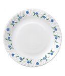 LaOpala Diva from Juniper Blue Classique Collection Opalware Dinner Set, 33 Pieces, White/Blue, Standard (CLSQ/DSET/33/JB)