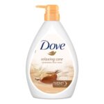 Dove Relaxing Shea Butter Body Wash with Vanilla Pump Bottle, Soothing Scent, Moisturizing Shower Gel with Naturally Derived Ingredients, Gentle Body Cleanser for Nourished & Smooth Skin, 1L