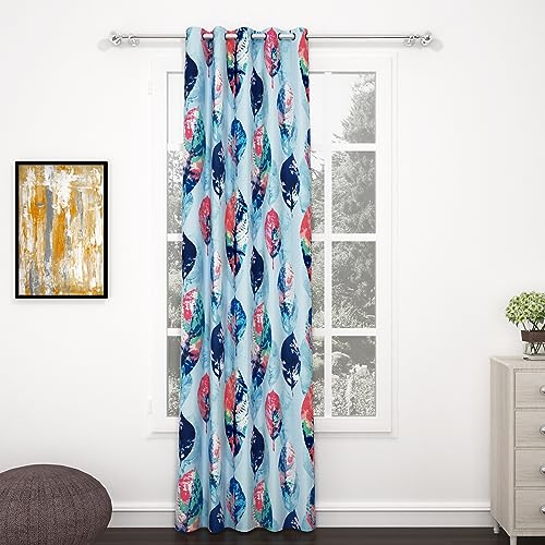 BEDSPUN Curtain Door – Raga Curtains Door Curtains 7 Feet for Home and Living Room |Abstract| Aqua Blue| Polyester, Pack of 1