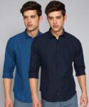 METRONAUT Men Solid Casual Multicolor Shirt(Pack of 2)