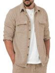 Lymio Casual Shirt for Men|| Shirt for Men|| Men Stylish Shirt (Rib-Shirt) (M, Khakhi)