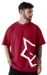 LEOTUDE Oversized Cottonblend Half Sleeve Printed Round Neck Men’s Tshirt (FS49_MRN_WOLF11_P_Maroon_XL)