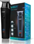 VGR V-937 Professional Hair Trimmer with LED Display Trimmer 500 min Runtime 4 Length Settings(Black)