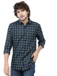 KETCH Men’s Slim Fit Shirt (KHSH000064_GREEN/MINT