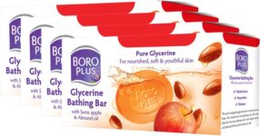 BOROPLUS Glycerine Bathing Bar With Swiss Apple & Almond Oil(4 x 125 g)
