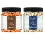 LILA DRY FRUITS 100% Natural Premium Dried, Nutritious & Delicious Cashew & California Almonds Jar Pack 500gms each(1000gms total) | Premium Badam Giri & Kaju | High in Fiber & Boost Immunity