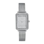Sonata Poze Quartz Analog Silver Dial Mesh Strap Watch for Women_Sp80059Sm01W, Silver Band