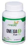 Nveda Omega-3-Fish-Oil 1000mg For Men & Women, Omega 3 fatty-acid 60 Capsules with 180mg EPA-DHA 120mg for Healthy Heart, Eyes, Brain & Joints – Pack of 1