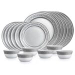 Cello Opalware Solitaire Series Argento Dinner Set, 18 Units | Opal Glass Dinner Set for 6 | Crockery Set for Festive Ocassions, Parties | White Plate and Bowl Set