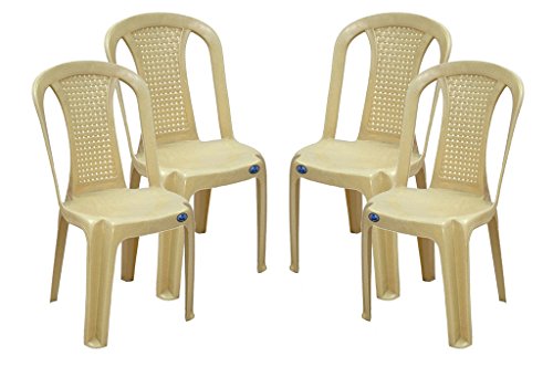 Cello Metallo Cafeteria Set of 4 Chairs (Brown)