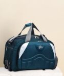 Astro (Expandable) (Expandable) 55 Liters Heavy Duty Travel Luggage Bag Travel Duffel Bag (green white) Duffel With Wheels (Strolley)