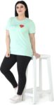 Padmakshi Printed Women Round Neck Light Green T-Shirt