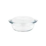 La Opala, Cook Serve Store, Borosilicate Glass Casserole with Lid, Round 1.6 L, 1 pc, Transparent