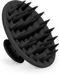 Blenka Essence Silicone Scalp Massager, Hair Scalp Massager Brush for Hair Growth & Dandruff Removal with Soft Silicone Bristles for Dry Massage, Oil & Shampoo, Prevents Hair loss for Unisex (Black/White)