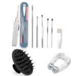 Blenka Essence Body Care Kit – Ear Wax Cleaner, LED Flashlight, Nose Snore Stopper and Head Scalp Massager