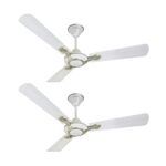 Havells Leganza 3 Blade 1200mm Ceiling Fan (Pearl White Silver, Pack of 2)