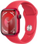 Apple Watch Series 9 GPS 41mm RED Case & RED Sport Band – M/L(Red Strap, Free Size)