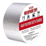 Perpetual Super Strong Adhesive Waterproof Permanent Repair Aluminum Butyl Tape Rubber Foil Suitable for Roof leakage, surface Crack, Window Sill Gap, Boat Sealing, Home Renovation 5CM*5CM, Pack 1