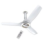 Bajaj Arioso Luxe 1200mm (48″) BLDC Ceiling Fans for Home|BEE 5 stars Rated Energy Efficient Ceiling Fan|Aerodynamically Designed Blades|Adjustable Canopy|RF Remote|2-Yr Warranty|White & Nickel
