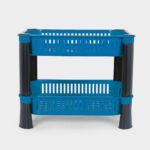 Entisia Multi Layer Storage Rack Stand – Multi Purpose Vegetable Storage Rack, Plastic Space Saving Basket Organizer for Office, Bedroom, Kitchen, Living Room (Blue, 2 Layer Storage Rack Stand)