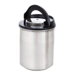 Entisia U-Lock Steel Container Jar – 2 Pcs Stainless Steel Food Item Box, Airtight Transparent Lid Storage Box for Kitchen, Spices, Grains, Snacks, Sugar, Tea, Pulses, Spices, Cereals(2pcs Set, 900ml)