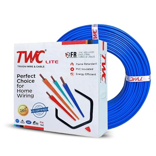 TWC Active Single Core Electrical Wire |Blue, 180 Meter, 0.75 SQ.MM. |PVC electrical insulated copper wire | Cable for Domestic & Industrial Connection purpose | Flame Resistant |
