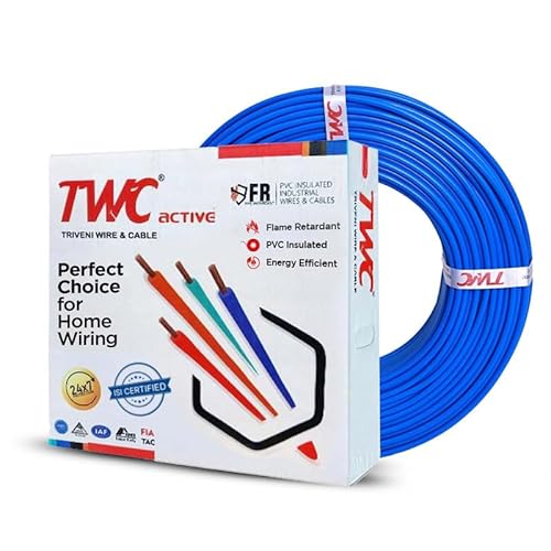 TWC Active Single Core Electrical Wire |Yellow, 90 Meter, 0.75 SQ.MM. |PVC electrical insulated copper wire | Cable for Domestic & Industrial Connection purpose | Flame Resistant |
