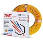 TWC Active Single Core Electrical Wire |Yellow, 90 Meter, 0.75 SQ.MM. |PVC electrical insulated copper wire | Cable for Domestic & Industrial Connection purpose | Flame Resistant |